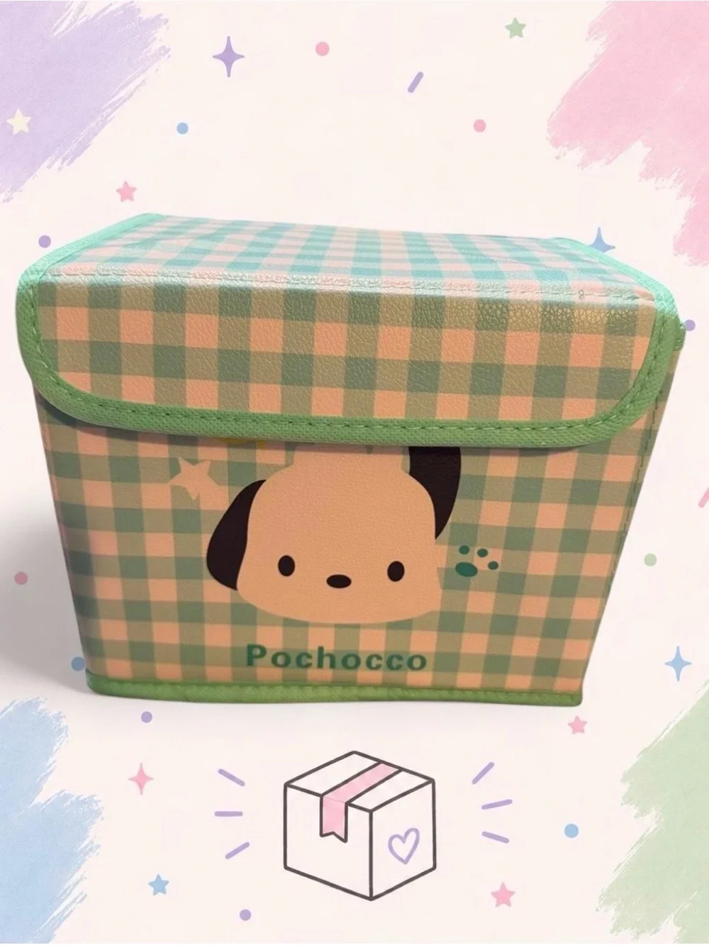 Pochacco Green Gingham Storage Box